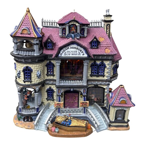 Lemax Spooky Town Lighted House of Wax Madam Ashburys Halloween Village BOX READ - Picture 2 of 15
